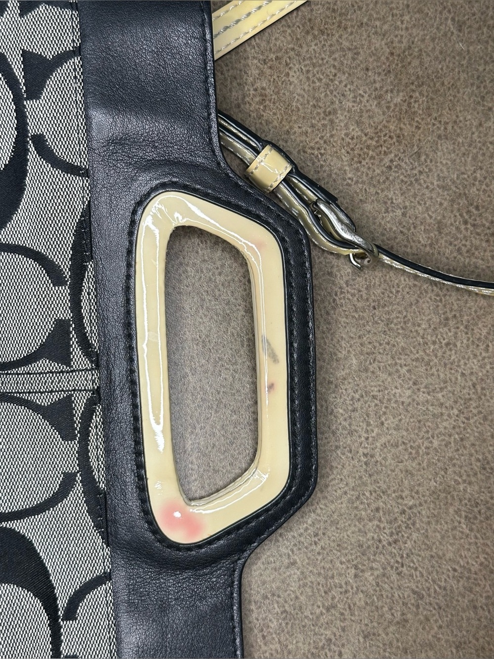 Coach Bonnie Signature Canvas Crossbody Bag in Black & Grey with Green interior - Picture 15 of 16